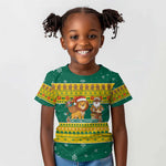 Togo Christmas Kid T shirt African Santa Lion Drummer Gingerbread - African Pride
