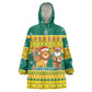 Togo Christmas Kid Wearable Blanket Hoodie African Santa Lion Drummer Gingerbread - African Pride