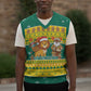 Togo Christmas Knitted V-Neck Vest African Santa Lion Drummer Gingerbread - African Pride