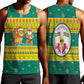 Togo Christmas Men Tank Top African Santa Lion Drummer Gingerbread - African Pride