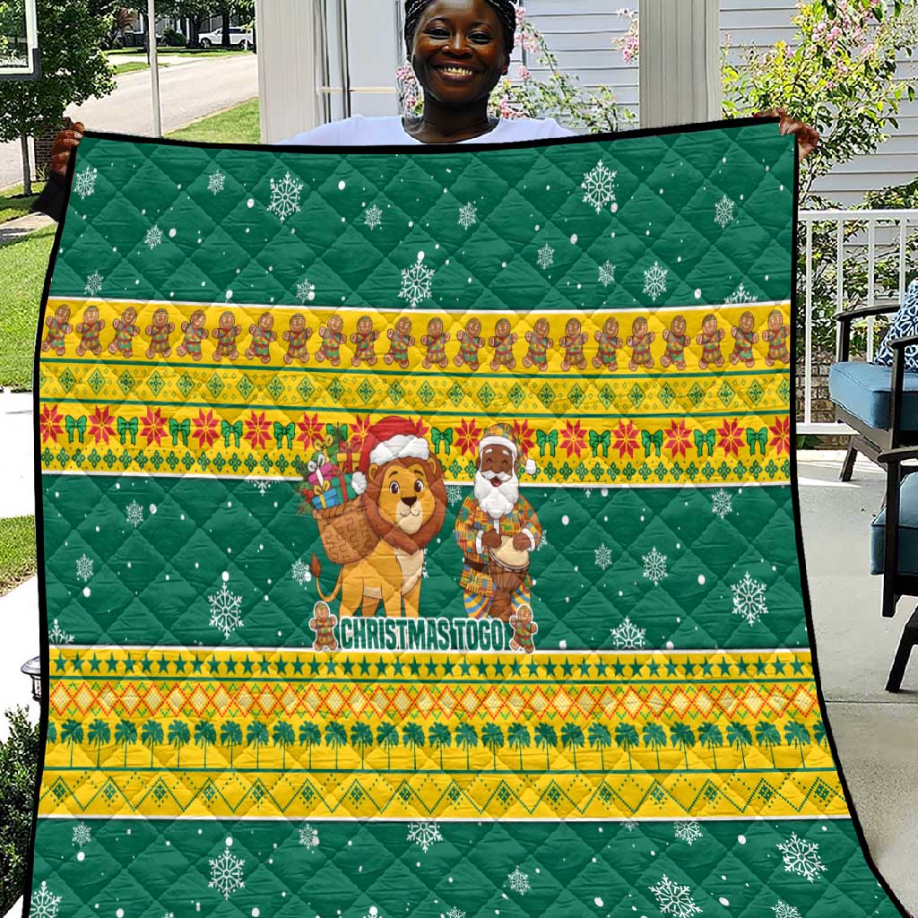 Togo Christmas Quilt African Santa Lion Drummer Gingerbread - African Pride