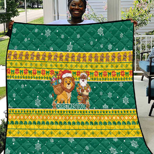 Togo Christmas Quilt African Santa Lion Drummer Gingerbread - African Pride