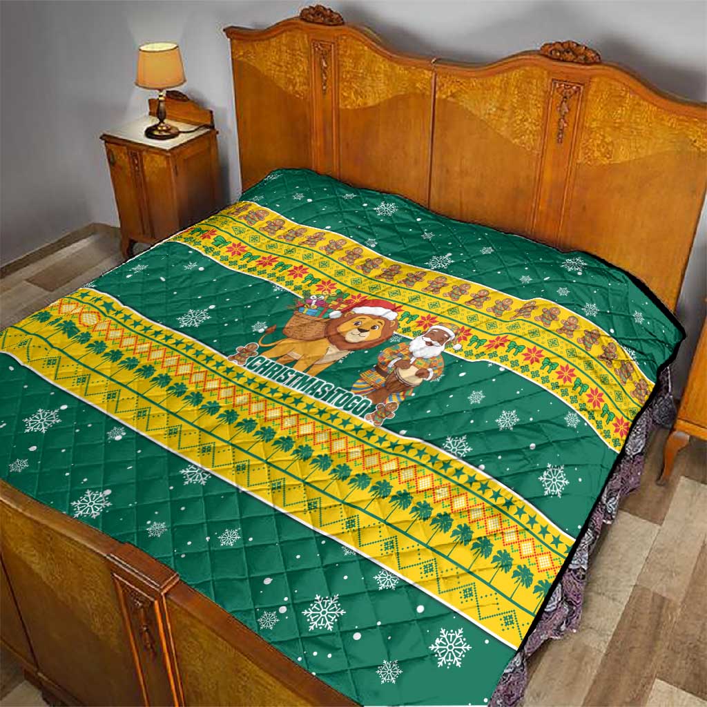 Togo Christmas Quilt African Santa Lion Drummer Gingerbread - African Pride