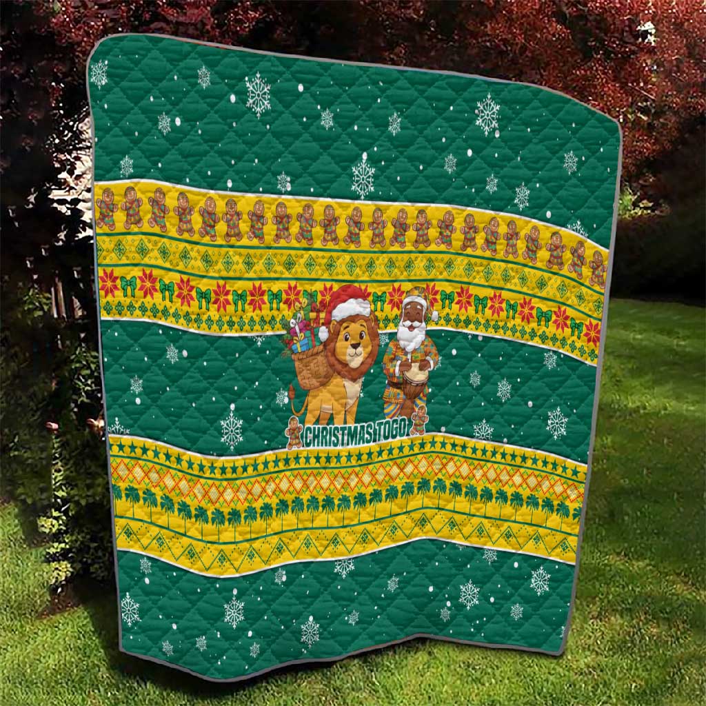 Togo Christmas Quilt African Santa Lion Drummer Gingerbread - African Pride