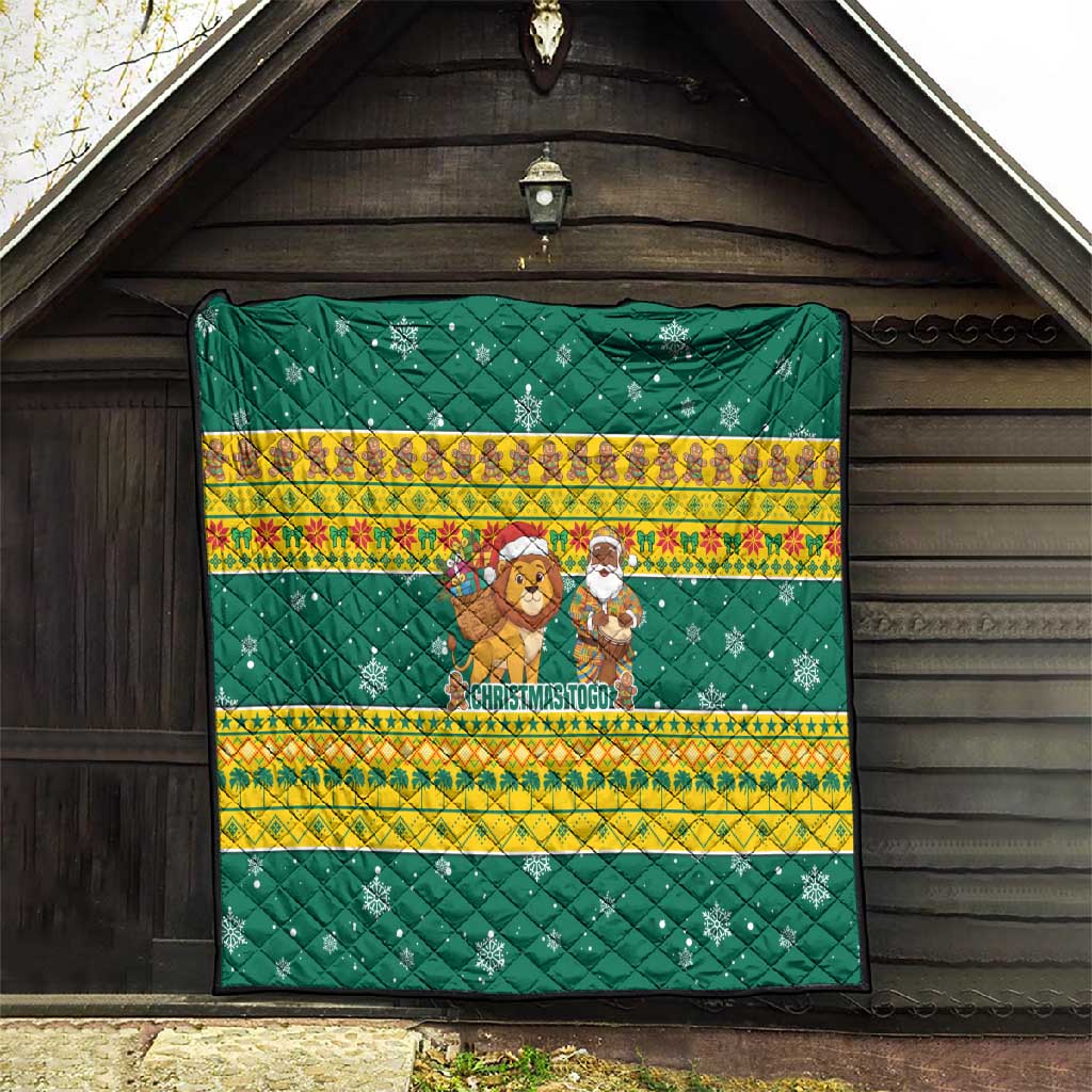 Togo Christmas Quilt African Santa Lion Drummer Gingerbread - African Pride
