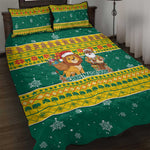 Togo Christmas Quilt Bed Set African Santa Lion Drummer Gingerbread - African Pride