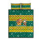 Togo Christmas Quilt Bed Set African Santa Lion Drummer Gingerbread - African Pride