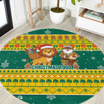 Togo Christmas Round Carpet African Santa Lion Drummer Gingerbread - African Pride
