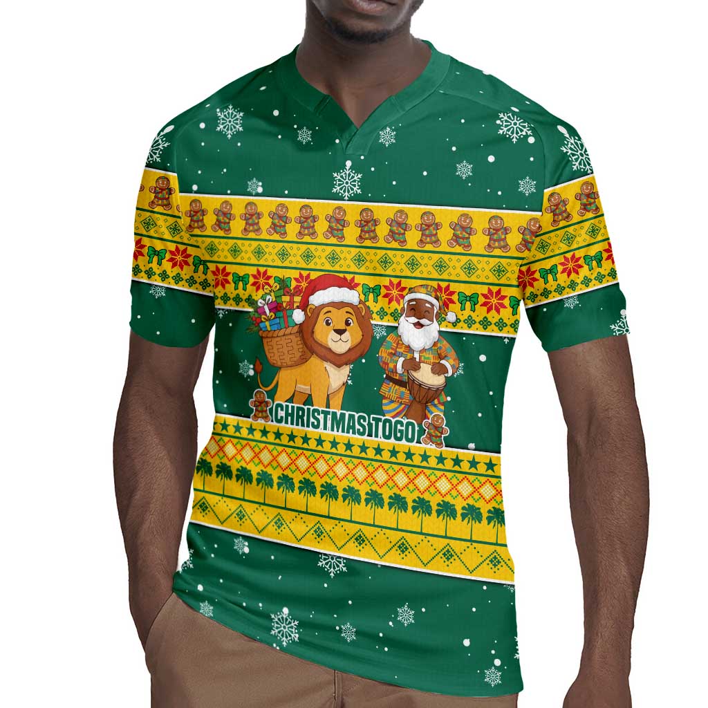 Togo Christmas Rugby Jersey African Santa Lion Drummer Gingerbread - African Pride