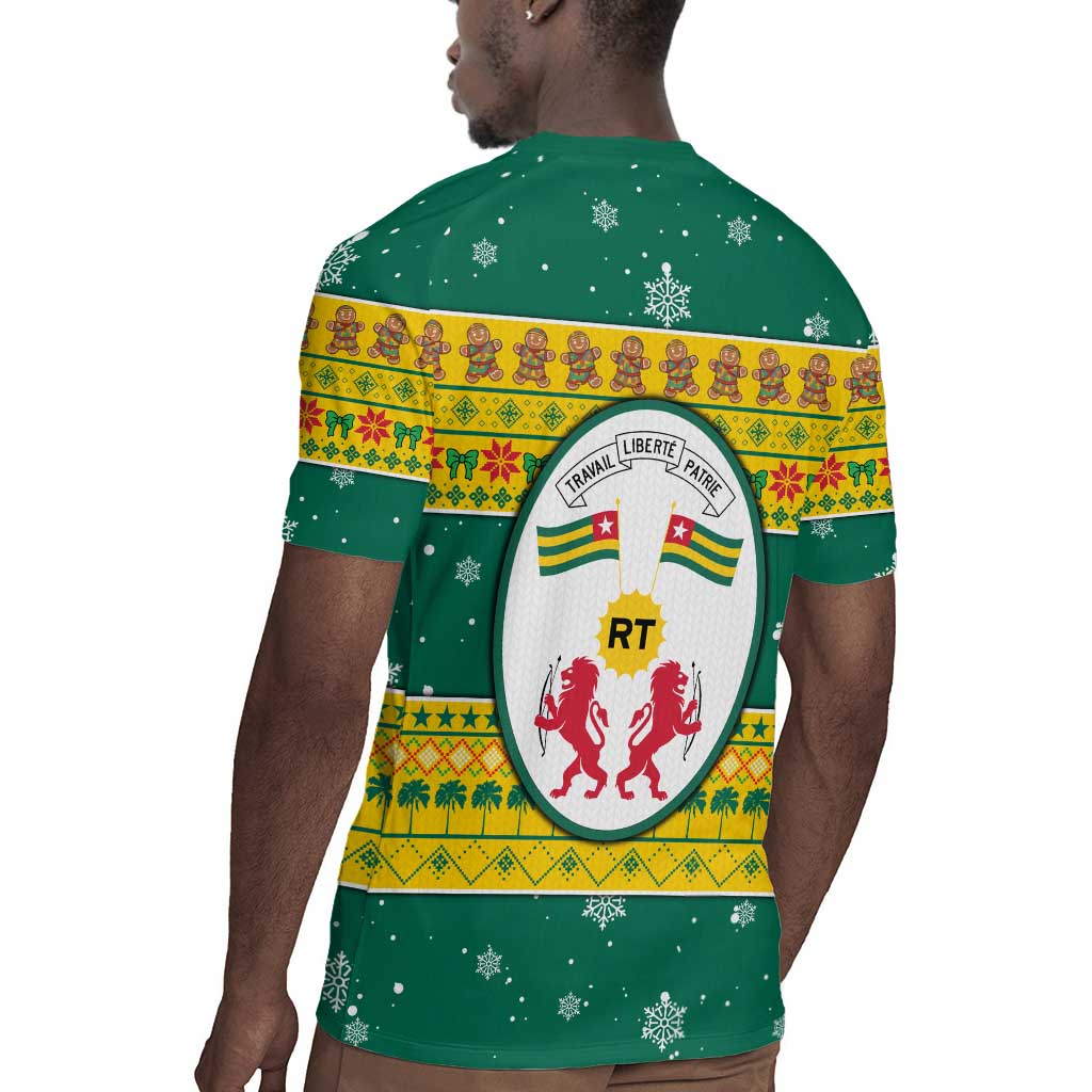 Togo Christmas Rugby Jersey African Santa Lion Drummer Gingerbread - African Pride