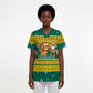 Togo Christmas Scrub Top African Santa Lion Drummer Gingerbread - African Pride