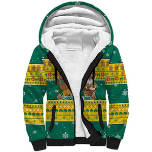 Togo Christmas Sherpa Hoodie African Santa Lion Drummer Gingerbread - African Pride