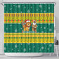 Togo Christmas Shower Curtain African Santa Lion Drummer Gingerbread - African Pride