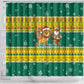 Togo Christmas Shower Curtain African Santa Lion Drummer Gingerbread - African Pride
