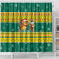 Togo Christmas Shower Curtain African Santa Lion Drummer Gingerbread - African Pride