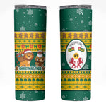 Togo Christmas Skinny Tumbler African Santa Lion Drummer Gingerbread - African Pride