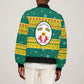 Togo Christmas Sleeve Zip Bomber Jacket African Santa Lion Drummer Gingerbread - African Pride