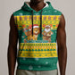 Togo Christmas Sleeveless Hoodie African Santa Lion Drummer Gingerbread - African Pride