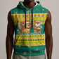 Togo Christmas Sleeveless Zip Hoodie African Santa Lion Drummer Gingerbread - African Pride