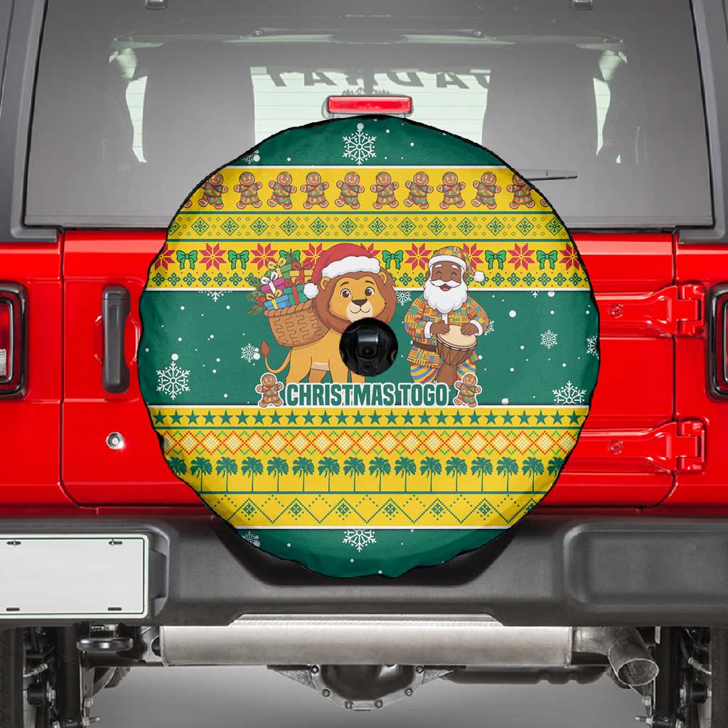 Togo Christmas Spare Tire Cover African Santa Lion Drummer Gingerbread - African Pride