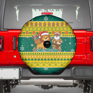 Togo Christmas Spare Tire Cover African Santa Lion Drummer Gingerbread - African Pride