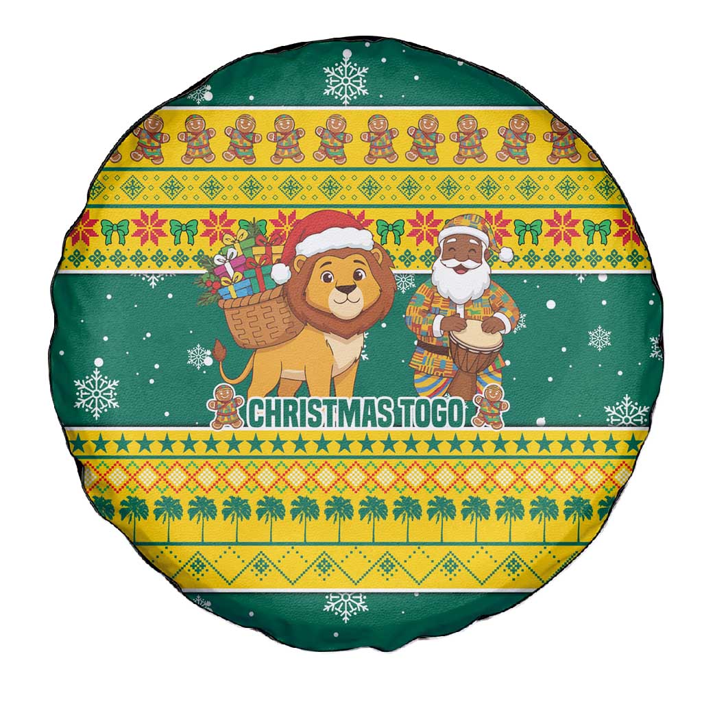 Togo Christmas Spare Tire Cover African Santa Lion Drummer Gingerbread - African Pride