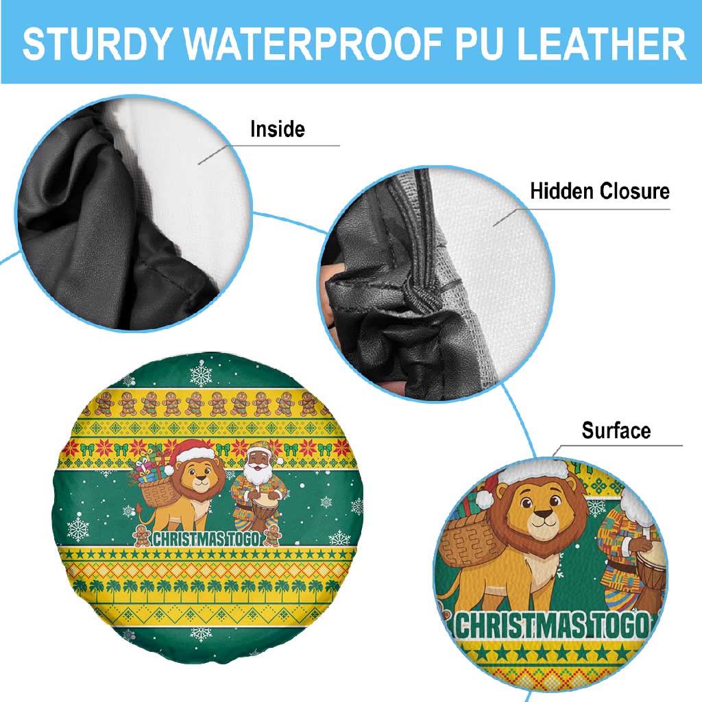 Togo Christmas Spare Tire Cover African Santa Lion Drummer Gingerbread - African Pride
