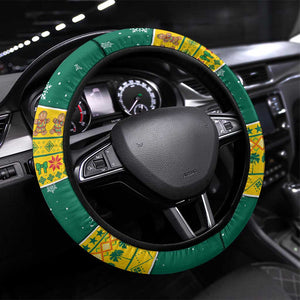 Togo Christmas Steering Wheel Cover African Santa Lion Drummer Gingerbread - African Pride