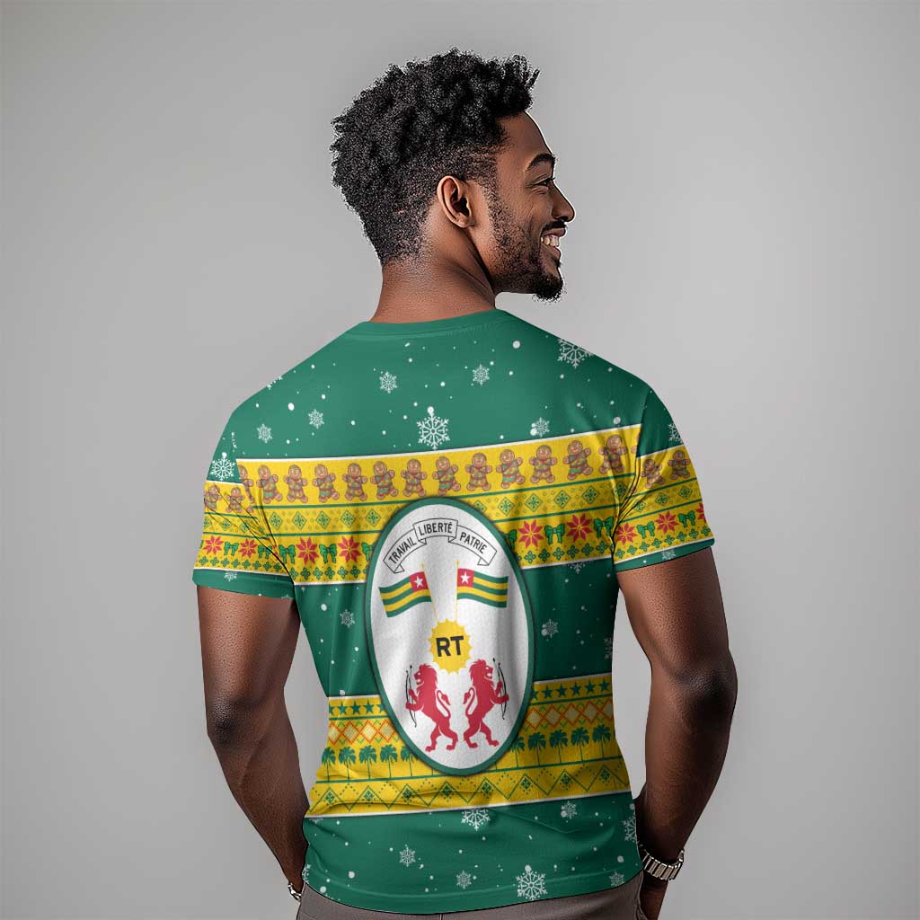 Togo Christmas T shirt African Santa Lion Drummer Gingerbread - African Pride