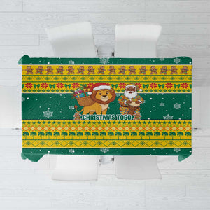 Togo Christmas Tablecloth African Santa Lion Drummer Gingerbread - African Pride
