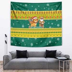 Togo Christmas Tapestry African Santa Lion Drummer Gingerbread - African Pride
