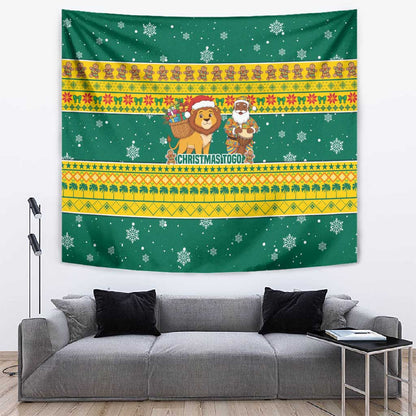 Togo Christmas Tapestry African Santa Lion Drummer Gingerbread - African Pride