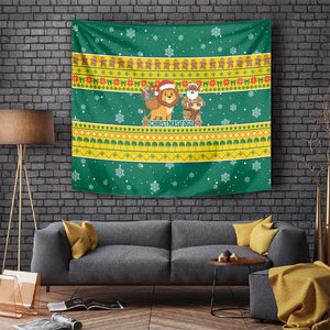 Togo Christmas Tapestry African Santa Lion Drummer Gingerbread - African Pride