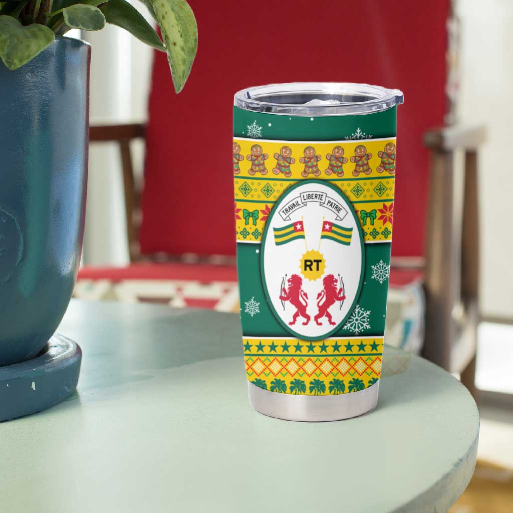 Togo Christmas Tumbler Cup African Santa Lion Drummer Gingerbread - African Pride