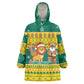 Togo Christmas Wearable Blanket Hoodie African Santa Lion Drummer Gingerbread - African Pride