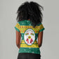 Togo Christmas Women V-Neck T-Shirt African Santa Lion Drummer Gingerbread - African Pride