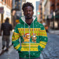 Togo Christmas Zip Hoodie African Santa Lion Drummer Gingerbread - African Pride