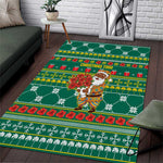 Togo Christmas Area Rug African Santa Poinsettia Flower Tree Gifts - African Pride