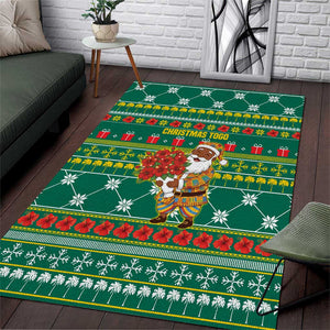 Togo Christmas Area Rug African Santa Poinsettia Flower Tree Gifts - African Pride
