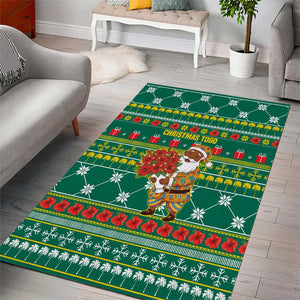 Togo Christmas Area Rug African Santa Poinsettia Flower Tree Gifts - African Pride