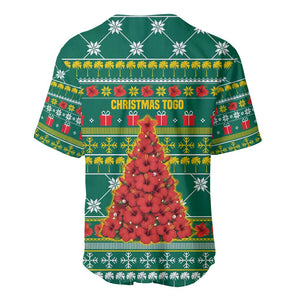 Togo Christmas Baseball Jersey African Santa Poinsettia Flower Tree Gifts - African Pride