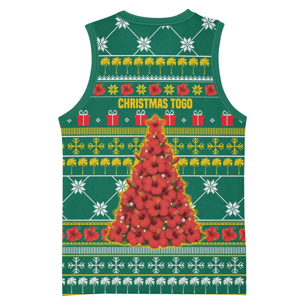 Togo Christmas Basketball Jersey African Santa Poinsettia Flower Tree Gifts - African Pride