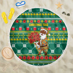 Togo Christmas Beach Blanket African Santa Poinsettia Flower Tree Gifts - African Pride
