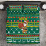 Togo Christmas Bedding Set African Santa Poinsettia Flower Tree Gifts - African Pride