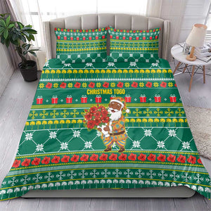 Togo Christmas Bedding Set African Santa Poinsettia Flower Tree Gifts - African Pride