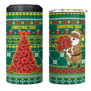 Togo Christmas 4 in 1 Can Cooler Tumbler African Santa Poinsettia Flower Tree Gifts - African Pride