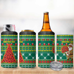 Togo Christmas 4 in 1 Can Cooler Tumbler African Santa Poinsettia Flower Tree Gifts - African Pride