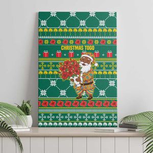 Togo Christmas Canvas Wall Art African Santa Poinsettia Flower Tree Gifts - African Pride