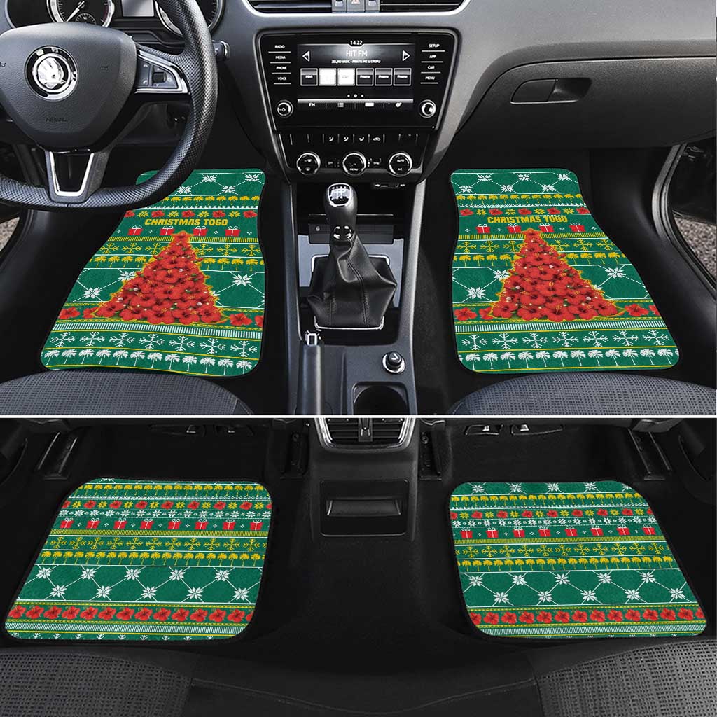 Togo Christmas Car Mats African Santa Poinsettia Flower Tree Gifts - African Pride