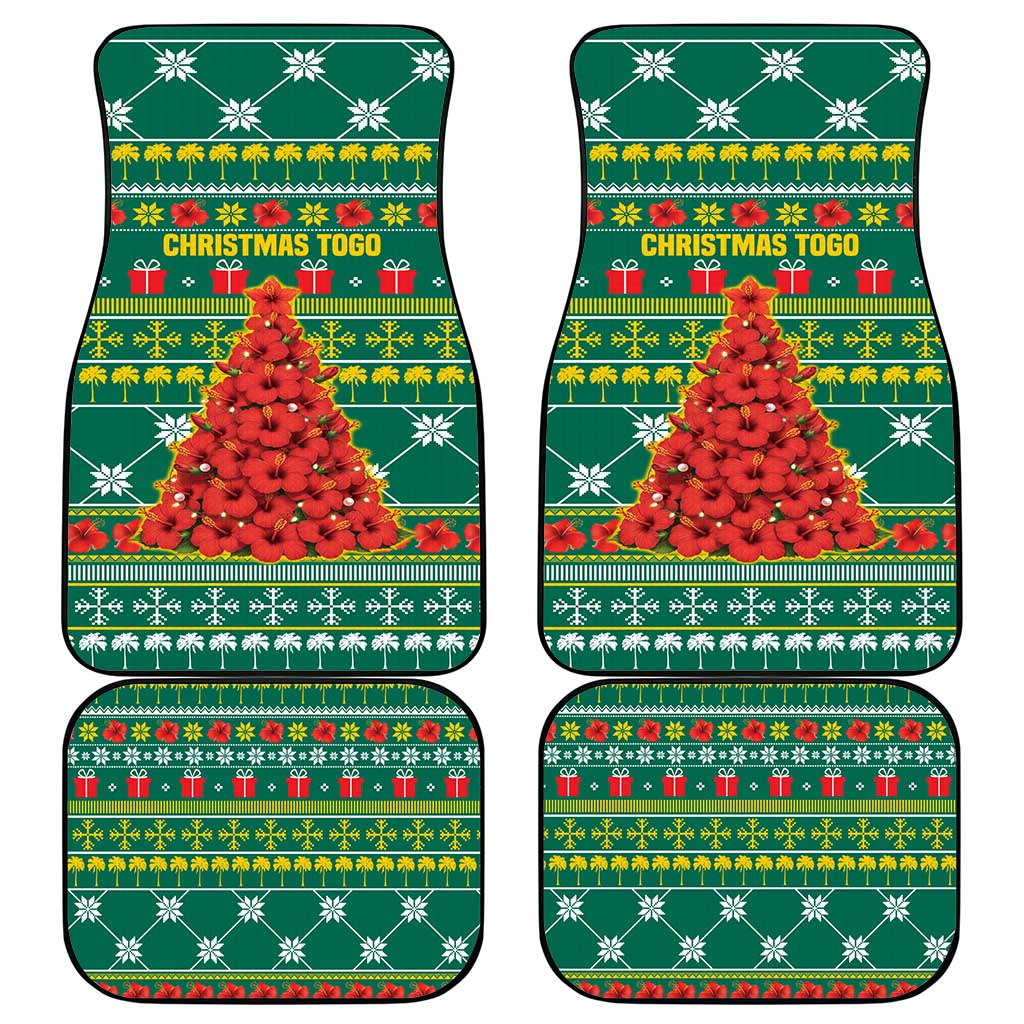 Togo Christmas Car Mats African Santa Poinsettia Flower Tree Gifts - African Pride